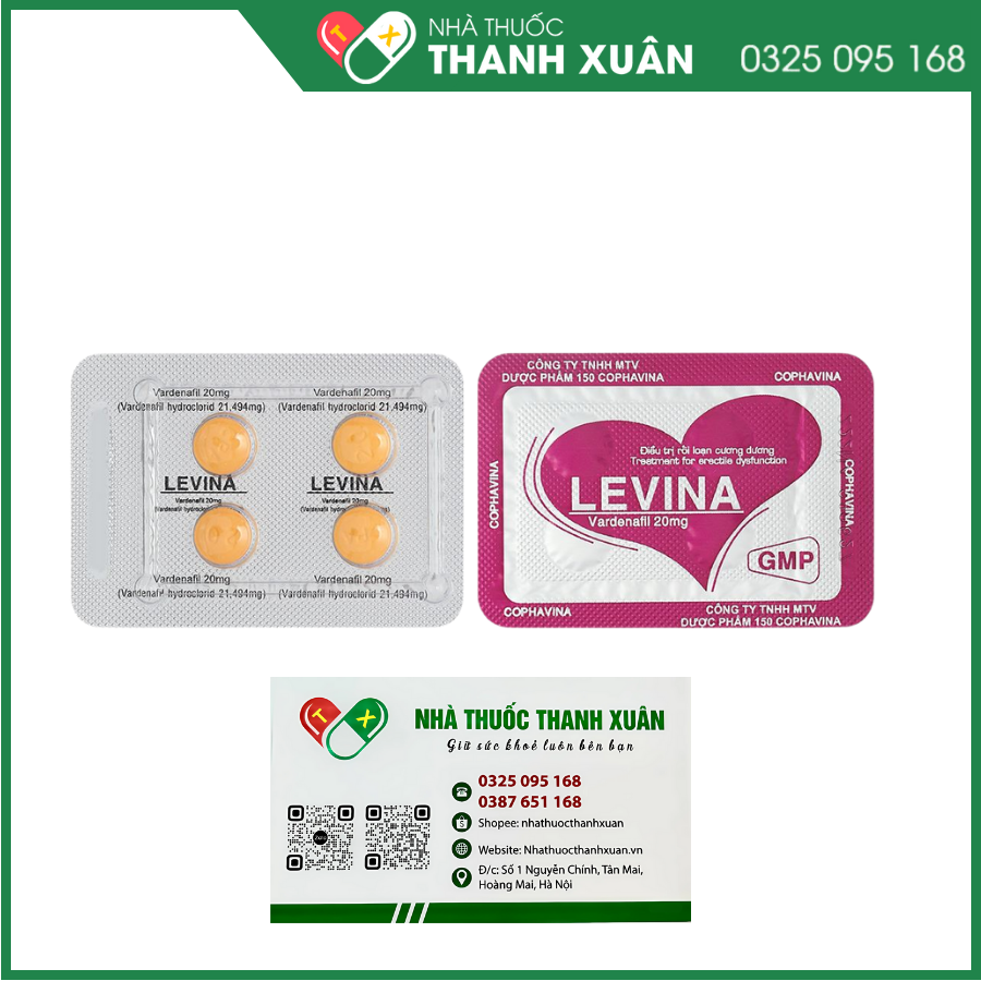 Levina 20mg điều trị rối loạn cương dương